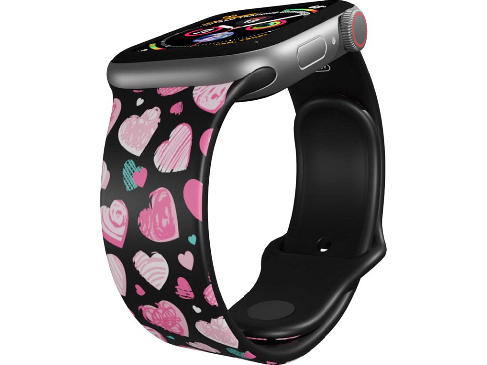 Apple watch řemínek Růžová a modrá srdíčka