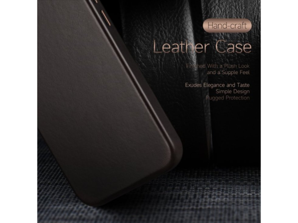 Kožený kryt na iPhone 13 Pro MAX - DuxDucis, Naples with MagSafe Coffee