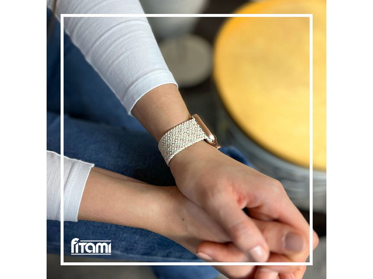 Pletený navlékací řemínek pro Apple Watch - White Star