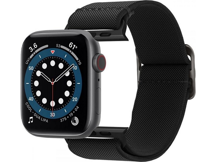 Řemínek pro Apple Watch 44mm / 45mm / 46mm / 49mm - Spigen, Fit Lite Black