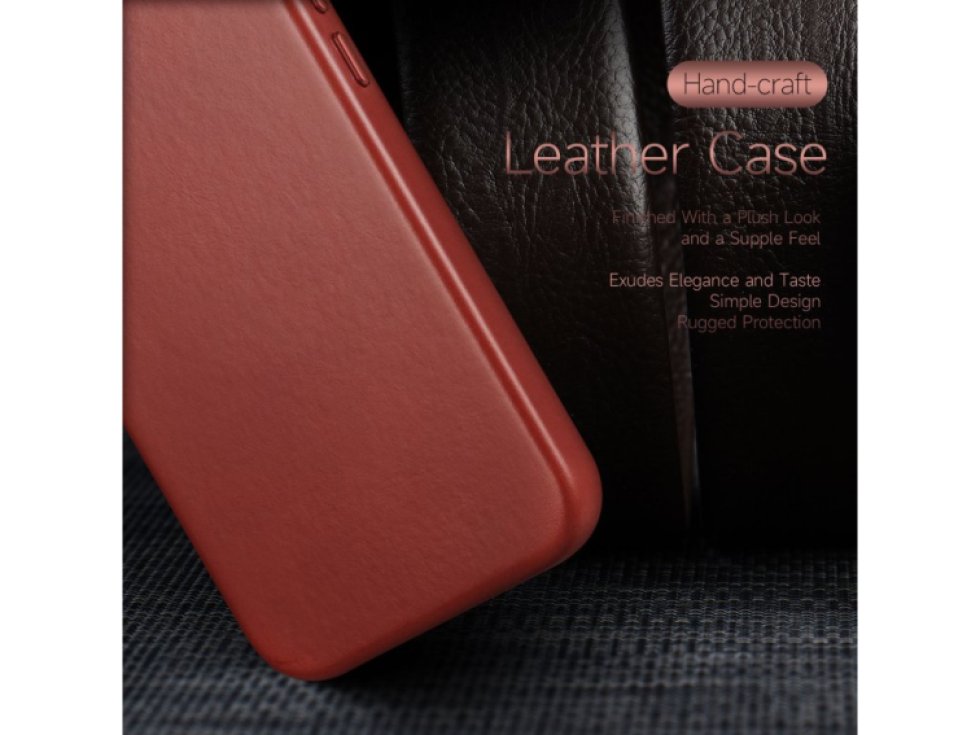 Kožený kryt na iPhone 13 Pro - DuxDucis, Naples with MagSafe Red