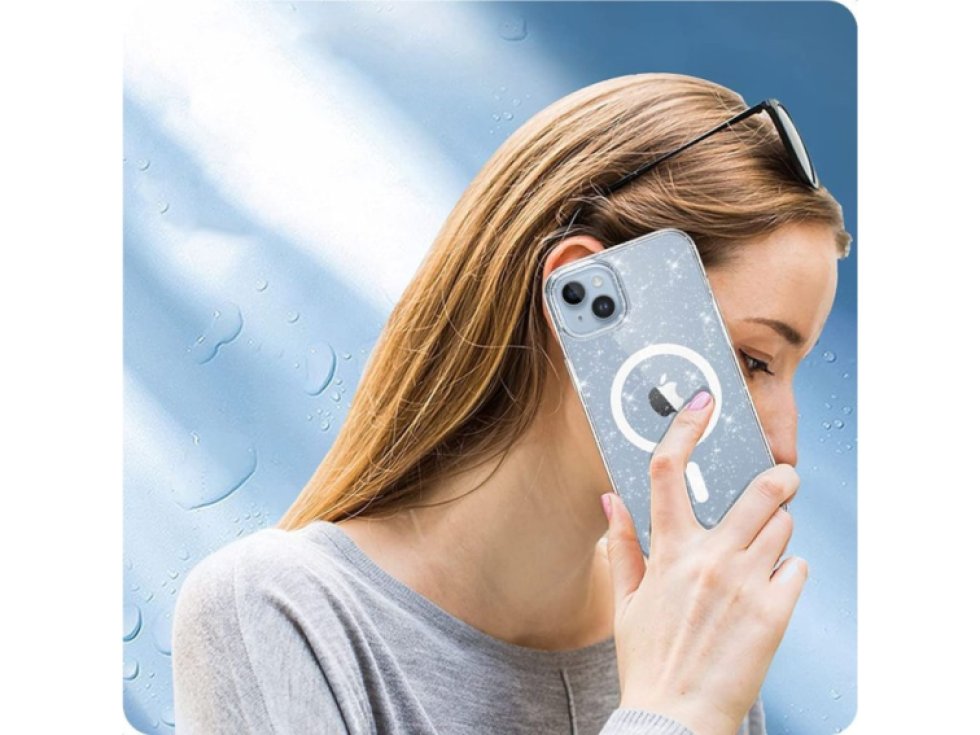 Ochranný kryt na iPhone 15 - Tech-Protect, FlexAir Hybrid MagSafe Glitter