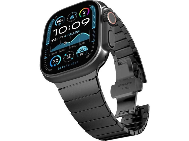 Řemínek na Apple Watch 44mm / 45mm / 46mm / 49mm - Tech-Protect, Stainless Classic Linkband Black