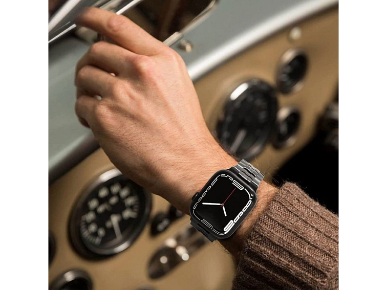 Řemínek na Apple Watch 44mm / 45mm / 46mm / 49mm - Tech-Protect, Stainless Line Orange