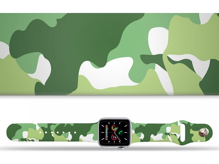 Apple watch řemínek Maskáč zelený