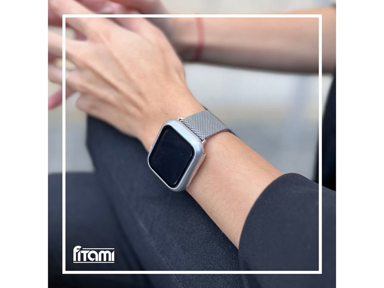 Ochranné pouzdro s tvrzeným sklem pro Apple Watch - Stříbrné