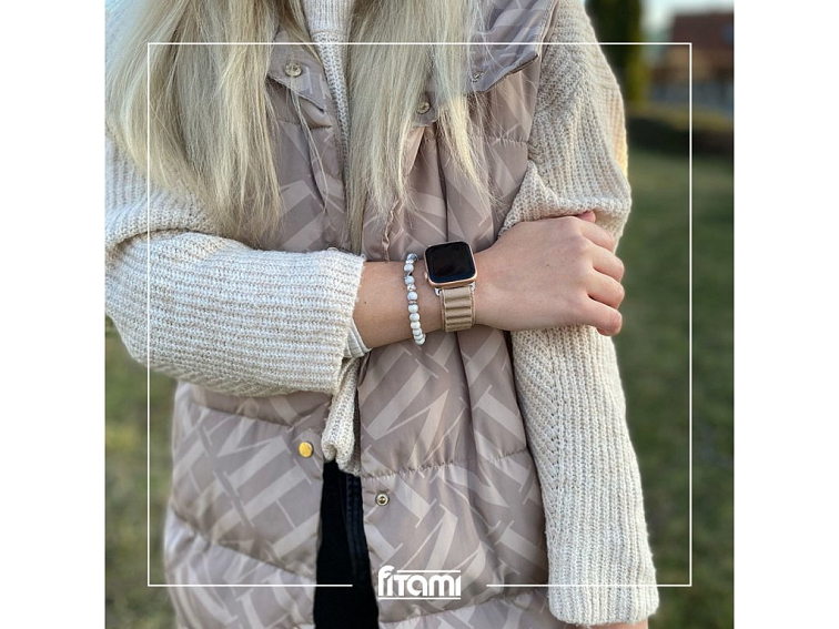 Nylonový řemínek alpský tah na Apple Watch - Starlight