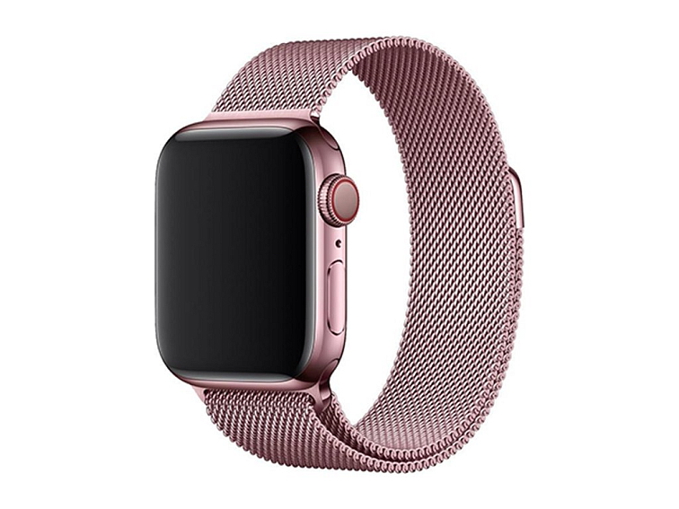 Elegantní řemínek pro Apple Watch v milánském stylu - Pink Gold
