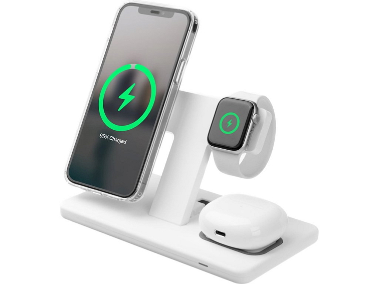 Bezdrátová nabíječka pro iPhone, Apple Watch a AirPods - FIXED, MagPowerstation White