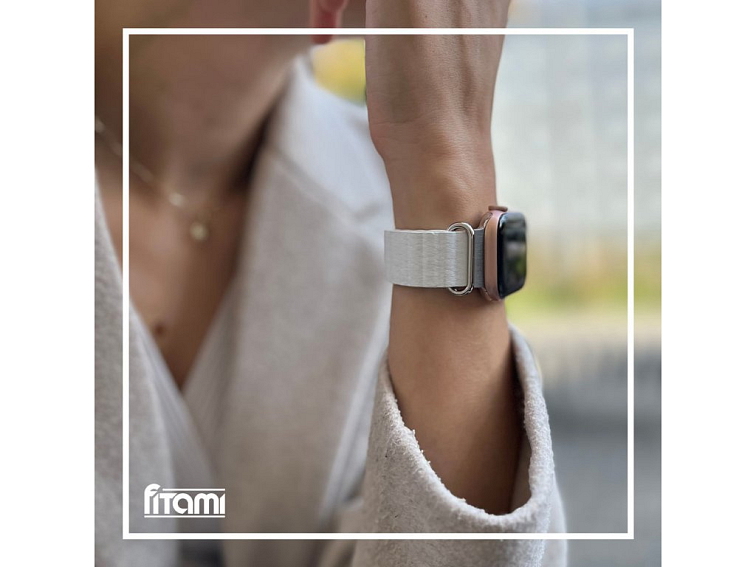 Stylový kožený řemínek s magnetem pro Apple Watch - Bílý