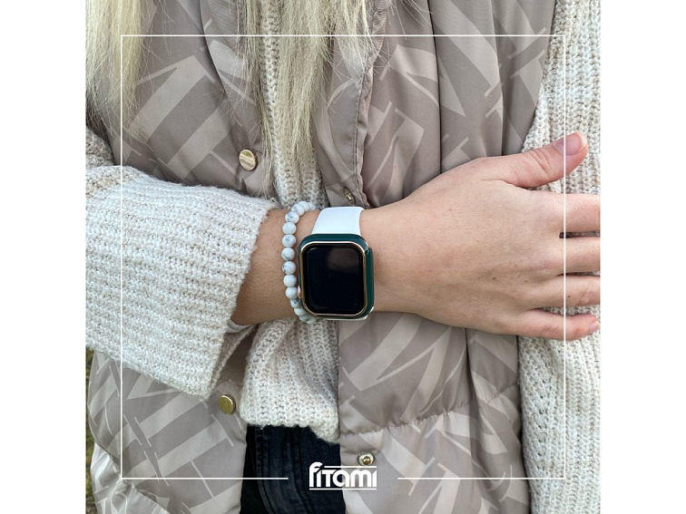 Lesklé ochranné pouzdro s tvrzeným sklem - Zelené se zlatým obrysem