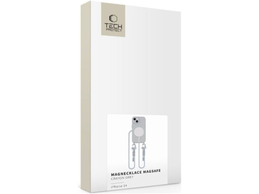 Kryt se šňůrkou na iPhone 14 - Tech-Protect, Magnecklace MagSafe Crayon Gray