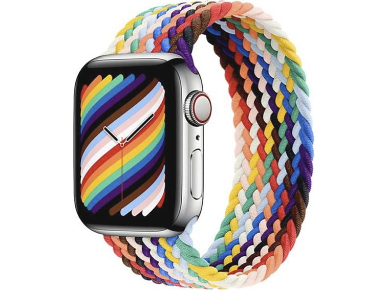 Pletený navlékací řemínek pro Apple Watch - Duhový