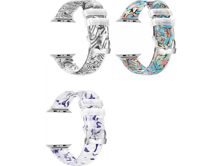 Průhledný silikonový vzorovaný řemínek pro Apple Watch 38/40/41/42(S10)mm