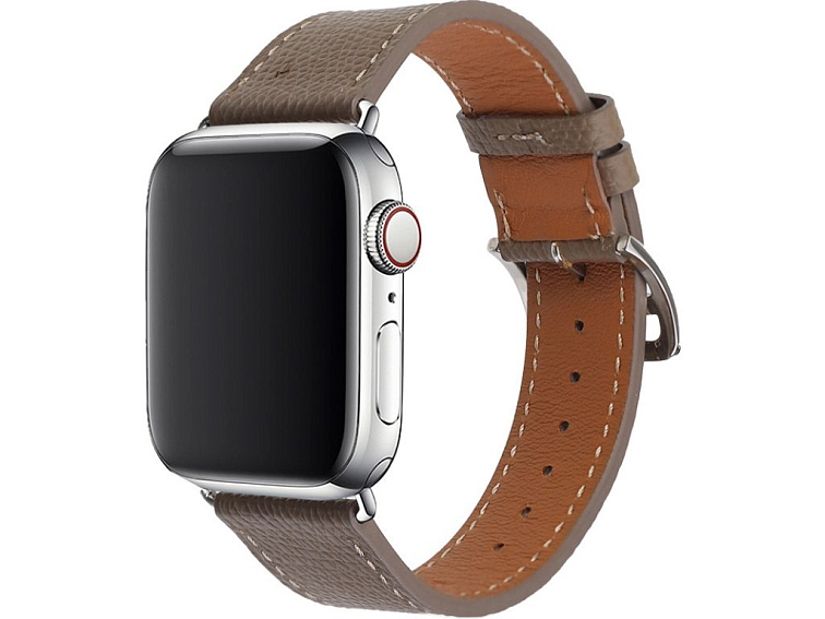 Kožený řemínek s přezkou pro Apple Watch - Tmavě hnědý