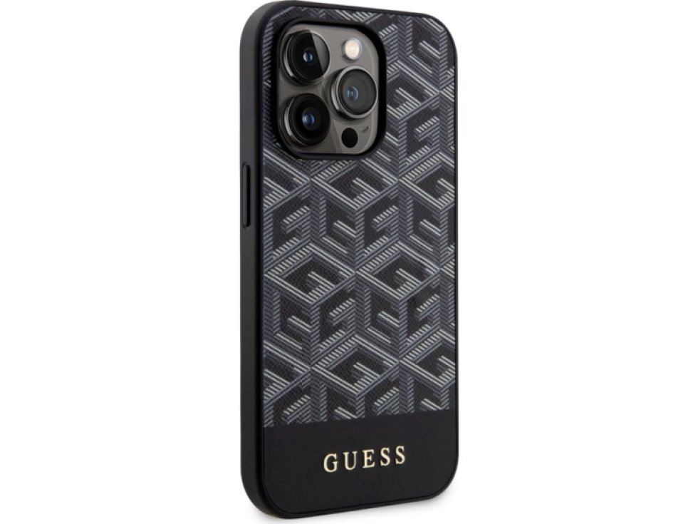 Ochranný kryt na iPhone 15 Pro MAX - Guess, G Cube MagSafe Black GUHMP15XHGCFSEK