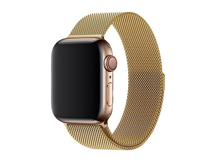 Elegantní řemínek pro Apple Watch v milánském stylu - Gold