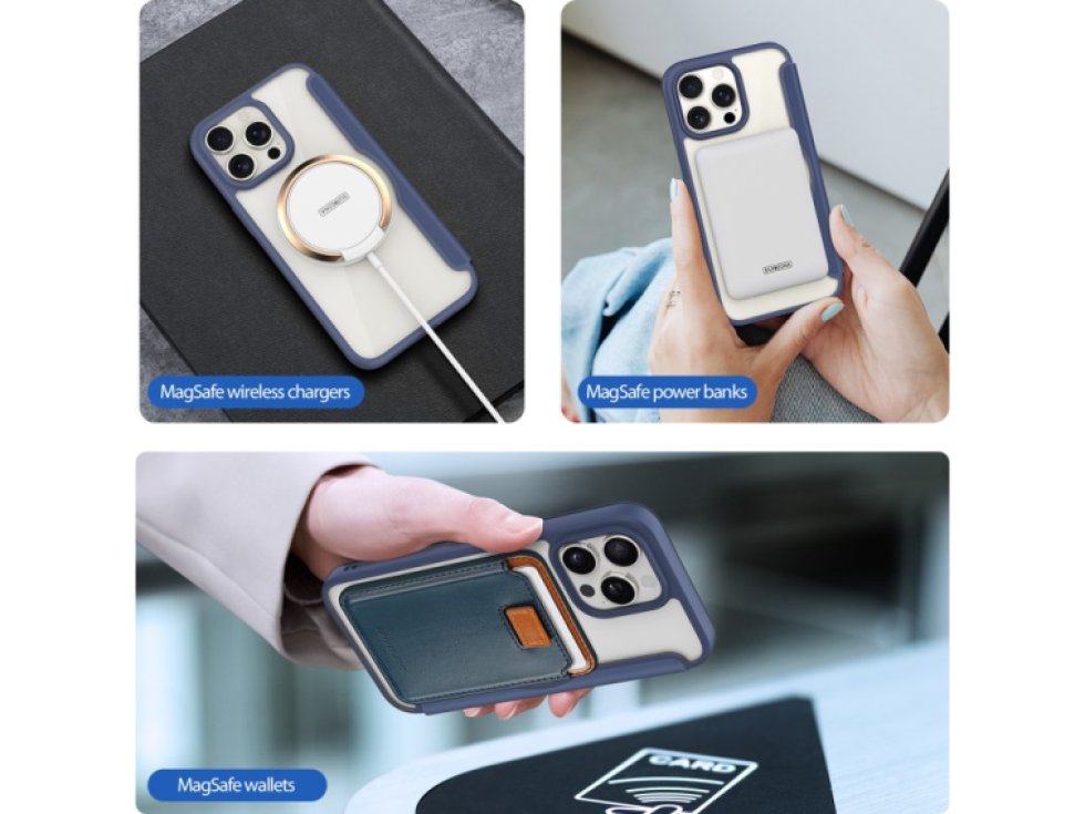 Ochranné pouzdro na iPhone 15 Pro MAX - DuxDucis, SkinX Pro with MagSafe Blue