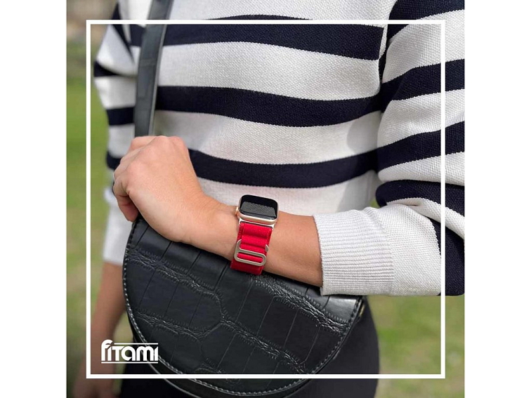 Nylonový řemínek alpský tah na Apple Watch - Červený