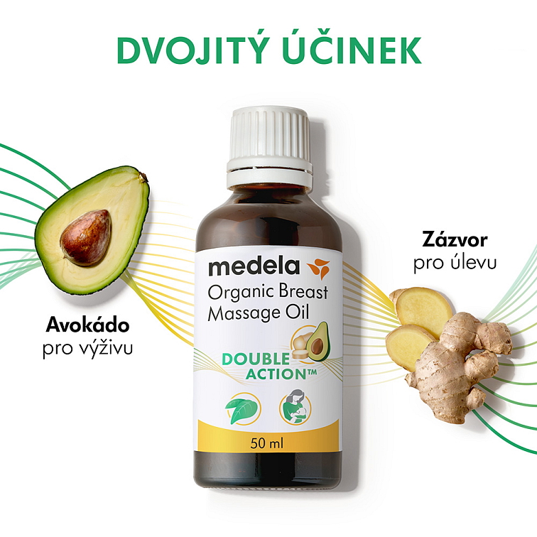 Medela Organický masážní olej na prsy, 50 ml