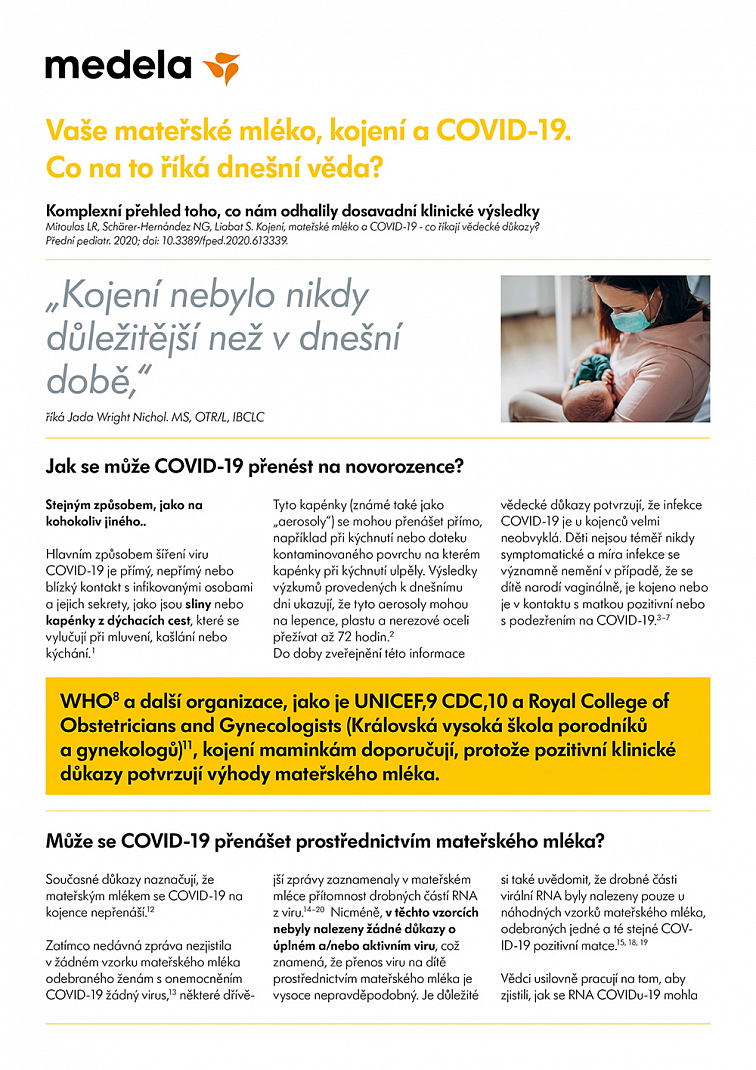 Mateřské mléko, kojení a COVID-19. Co na to věda?