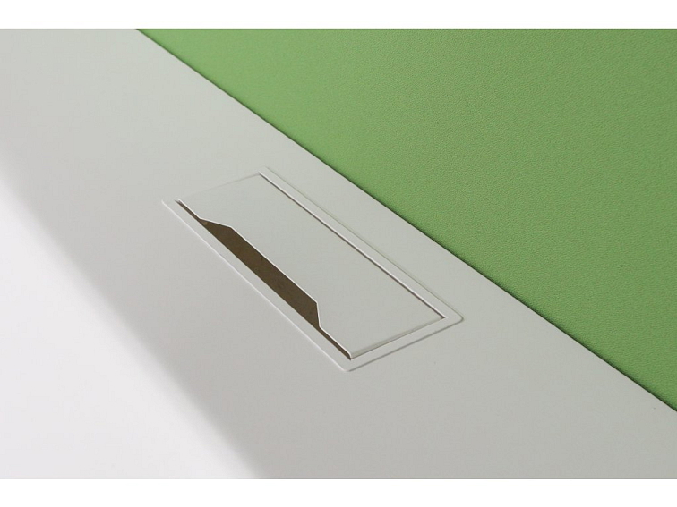 Stůl, 6-tipracoviště, Narbutas, bílá/zelená, noha U