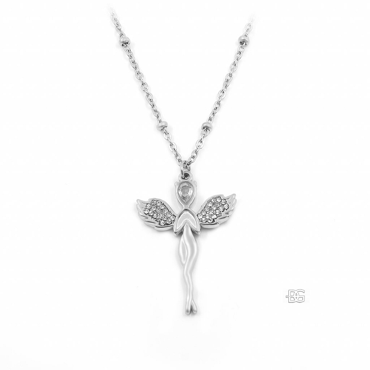 Luxusní přívěsek Anděl s řetízkem zdarma - Chirurgická ocel se zirkony