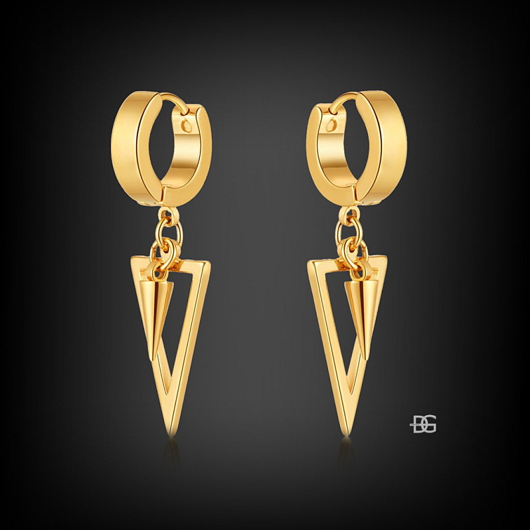 Jemné ocelové visací náušnice Pyra Aurea | DG Šperky