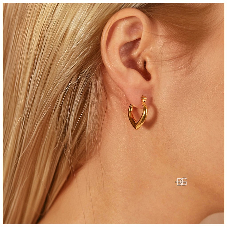 Ocelové náušnice Giulia ve zlatém provedení | DG Šperky