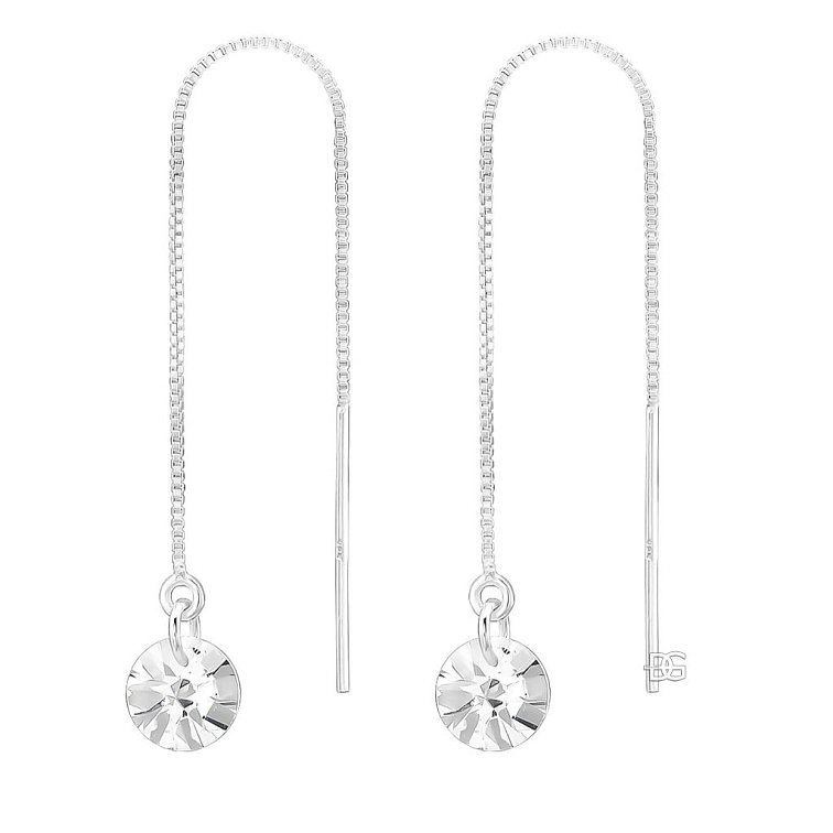 Visací řetízkové náušnice ze stříbra s čirým zirkonem | DG Šperky | Stříbro 925/1000