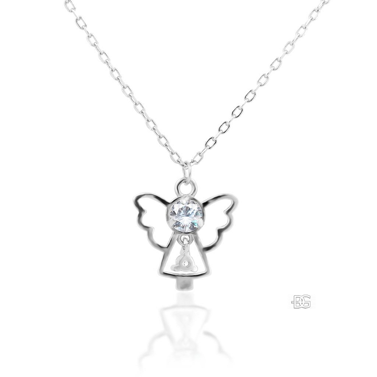 Stříbrný náhrdelník Anděl Astria se zirkonem | DG Šperky | Stříbro 925/1000