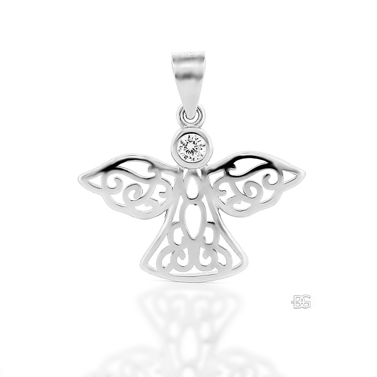 Stříbrný přívěsek Anděl Stella Maria se zirkonem | DG Šperky | Stříbro 925/1000