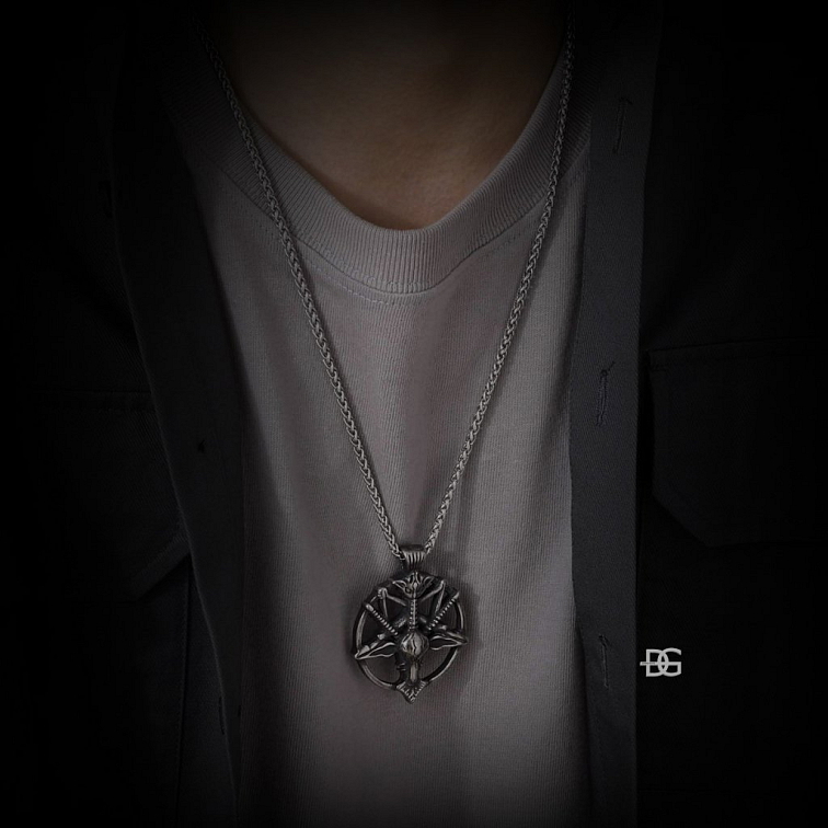 Belial Argentum - Pánský ocelový přívěsek ďáblovo znamení