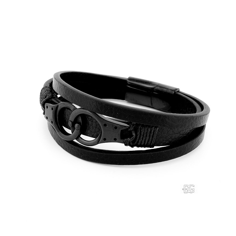 Černý náramek Ligare s pouty | DG Šperky