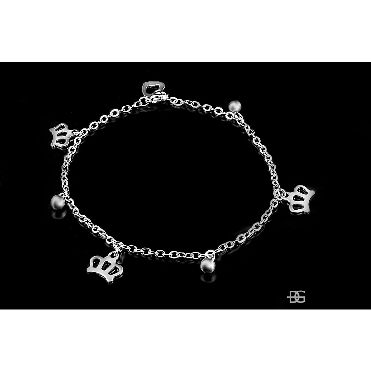 Dámský jemný nákotník s přívěsky Koruny - Chirurgická ocel