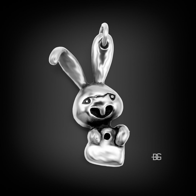 Ocelový přívěsek Zajíček se srdíčkem | DG Šperky