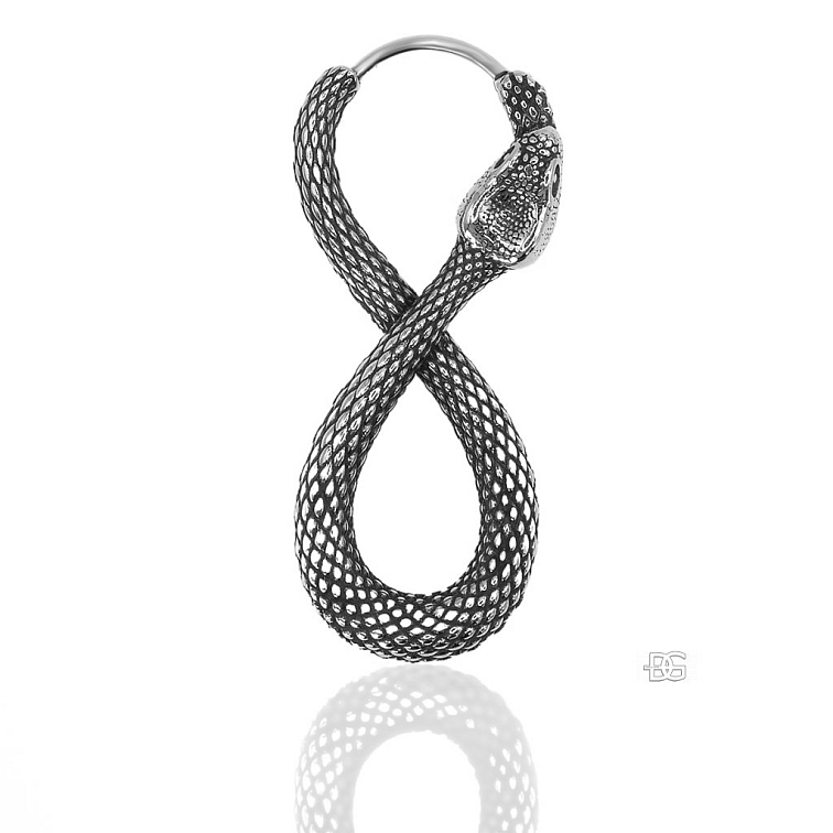 Visací Náušnice Ouroboros ve tvaru hada - Chirurgická ocel