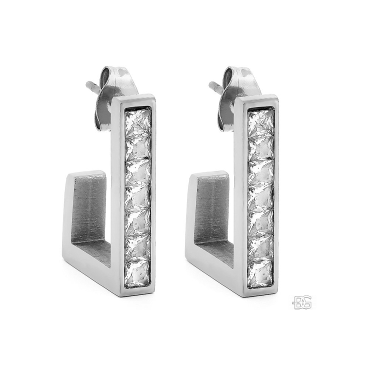 Ocelové visací náušnice Zirael Silver s puzetovým zapínáním | DG Šperky