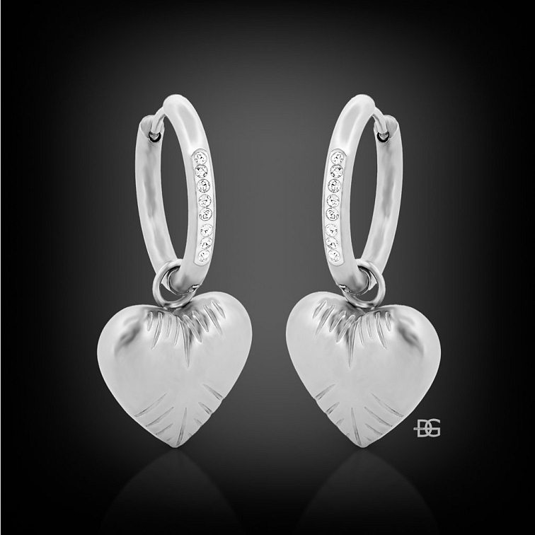 Visací náušnice Cordia se srdíčky | DG Šperky