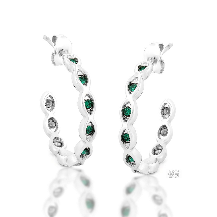 Ocelové náušnice Viridia se smaragdovými zirkony | DG Šperky