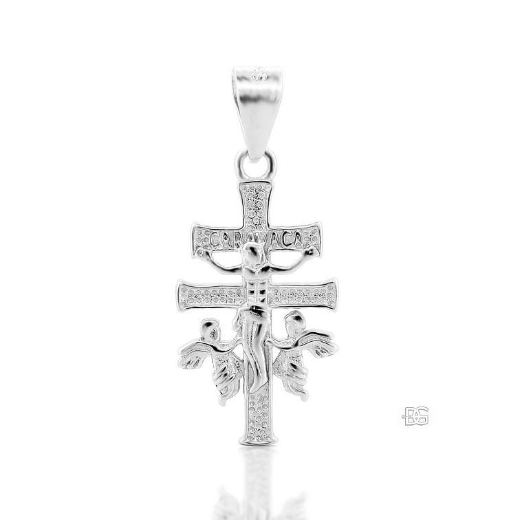 Stříbrný přívěsek Custodes Angeli s křížkem a anděly | DG Šperky | Stříbro 925/1000