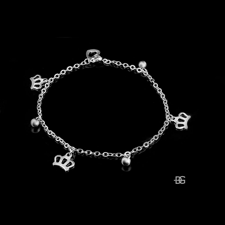 Dámský jemný nákotník s přívěsky Koruny - Chirurgická ocel