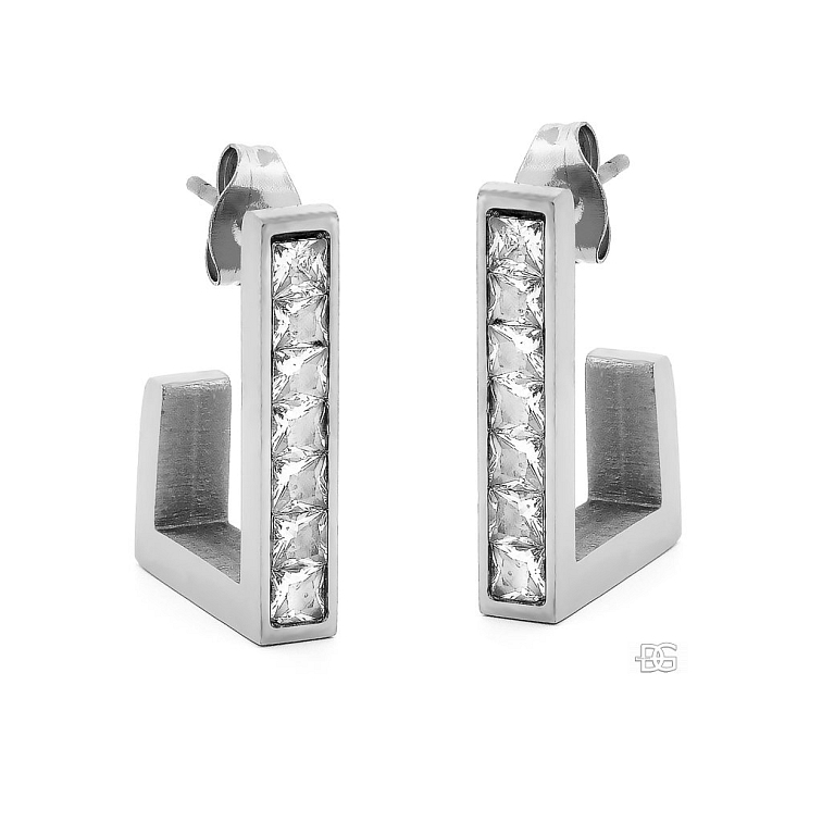 Ocelové visací náušnice Zirael Silver s puzetovým zapínáním | DG Šperky