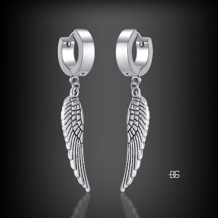Ocelové náušnice Ravenna – Andělská křídla | DG Šperky