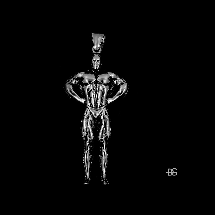 Pánský přívěsek Bodybuilder - Chirurgická ocel