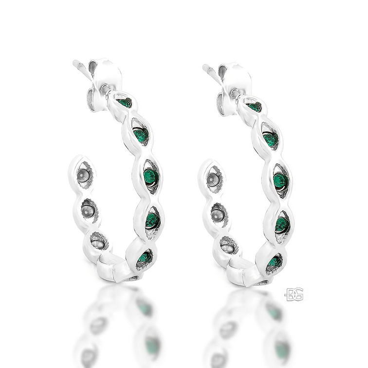 Ocelové náušnice Viridia se smaragdovými zirkony | DG Šperky