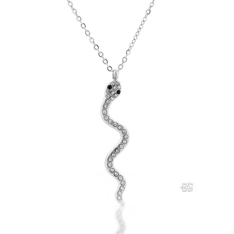 Dámský ocelový přívěsek Hypnos s motivem hada zdobený zirkony | DG Šperky