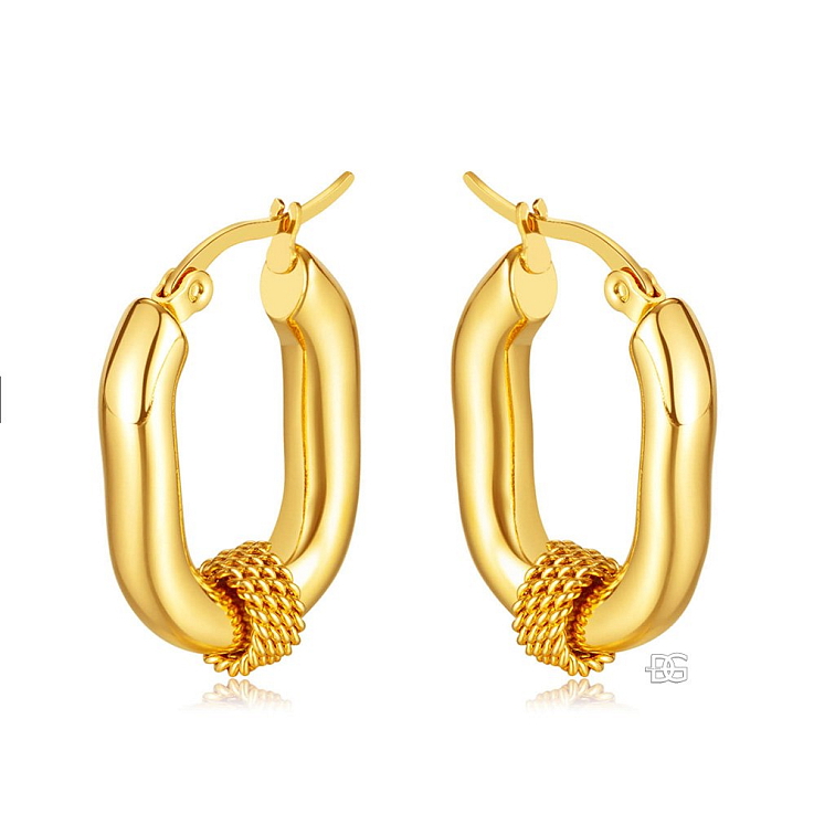 Ocelové náušnice ve zlatém provedení | DG Šperky