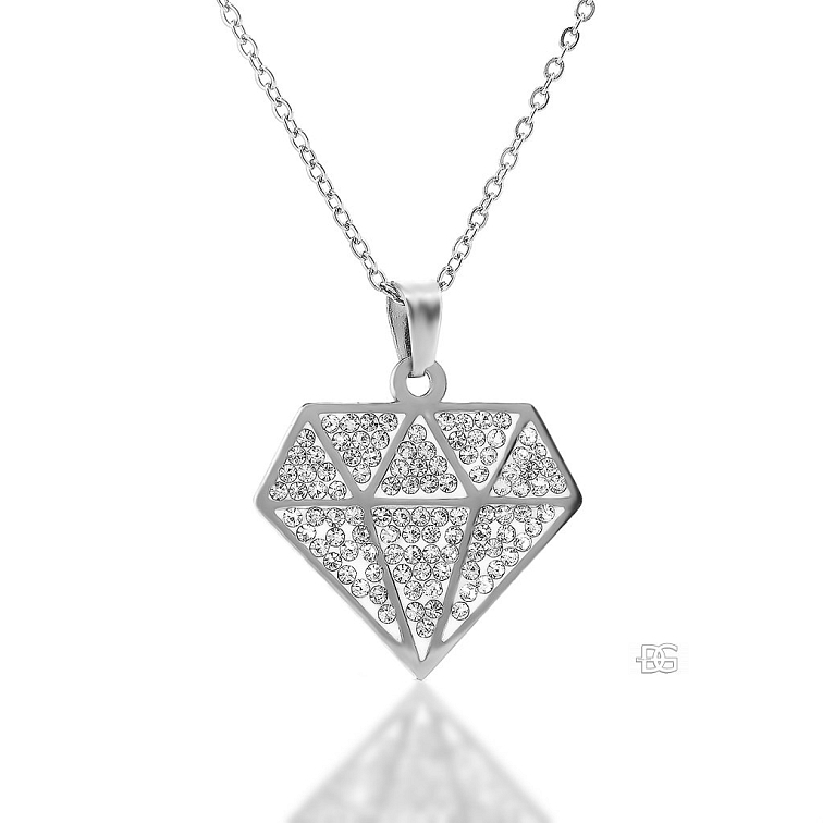 Dámský ocelový přívěsek Gemina se zirkony | DG Šperky