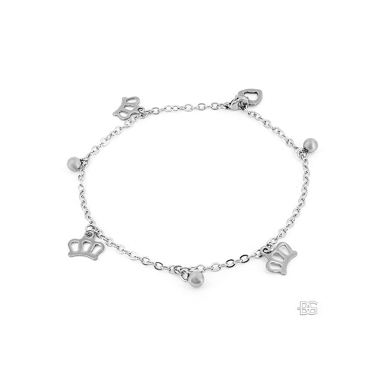 Dámský jemný nákotník s přívěsky Koruny - Chirurgická ocel